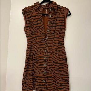 Free People Us & Them Mini Tiger Stripe Dress